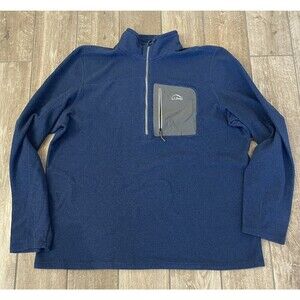 LL Bean Slightly Fitted Mens XXL Tall Half Zip Sweater Fleece Navy Jacket